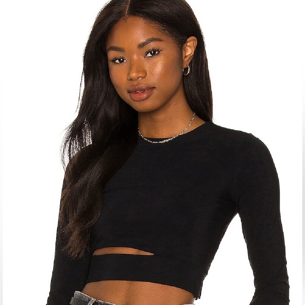 Adika Long Sleeve Cut-Out Cropped Top